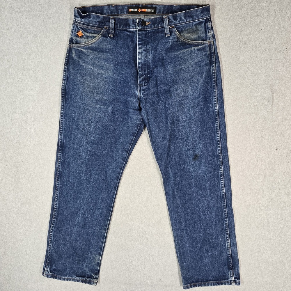 Wrangler Men Jeans 38X30 Blue Denim 13MWZ Cowboy Cut Original Fit FR 28" READ